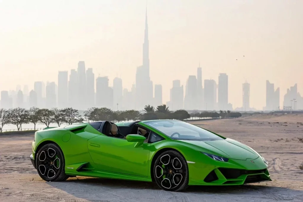 LAMBORGHINI HURACAN EVO SPYDER GREEN+BEIGE в Дубаи, ОАЭ