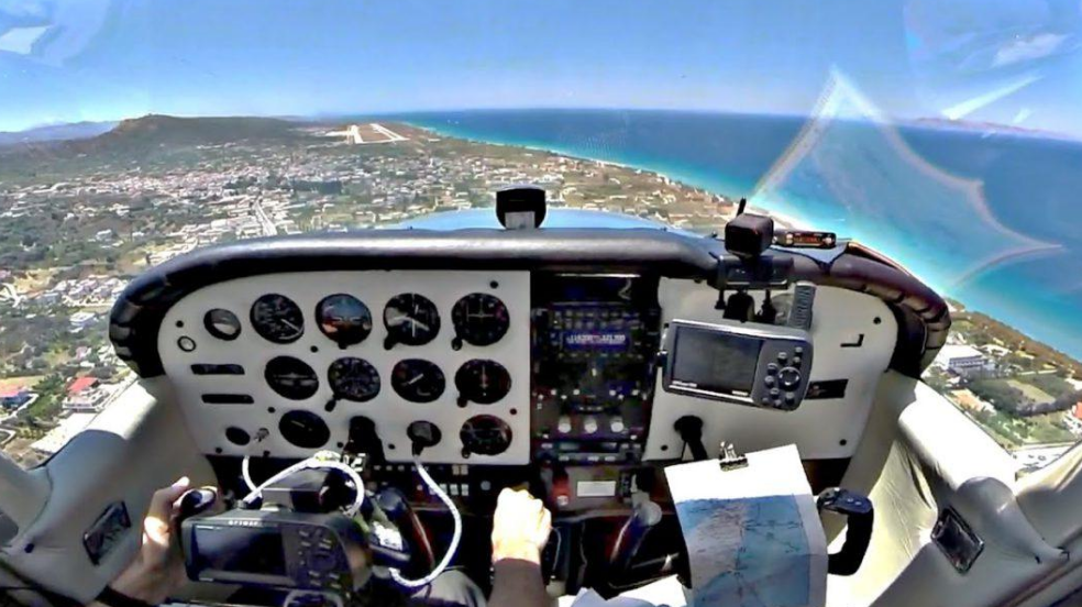 Полёт на самолете Cessna-172 на Кипре в Ларнаке